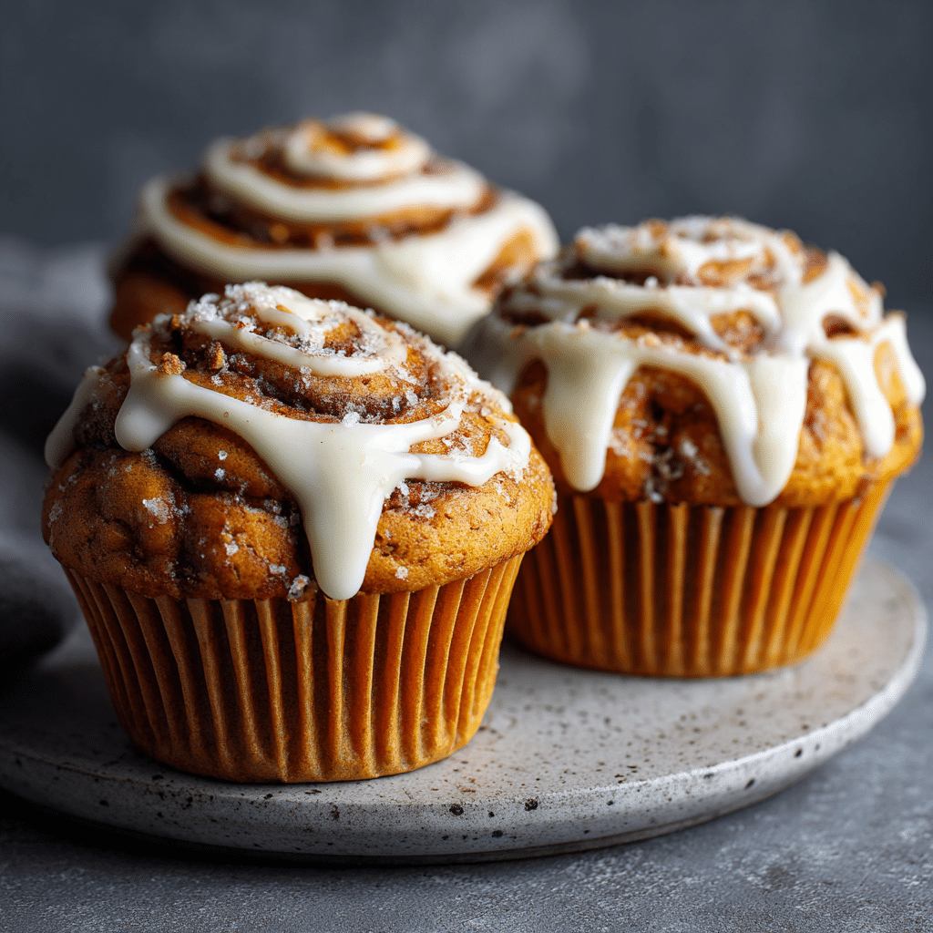 Pumpkin Cinnamon Roll Muffins