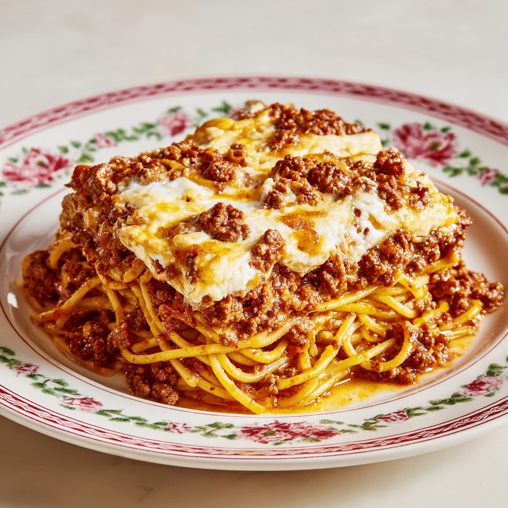 Baked Cream Cheese Spaghetti Casserole