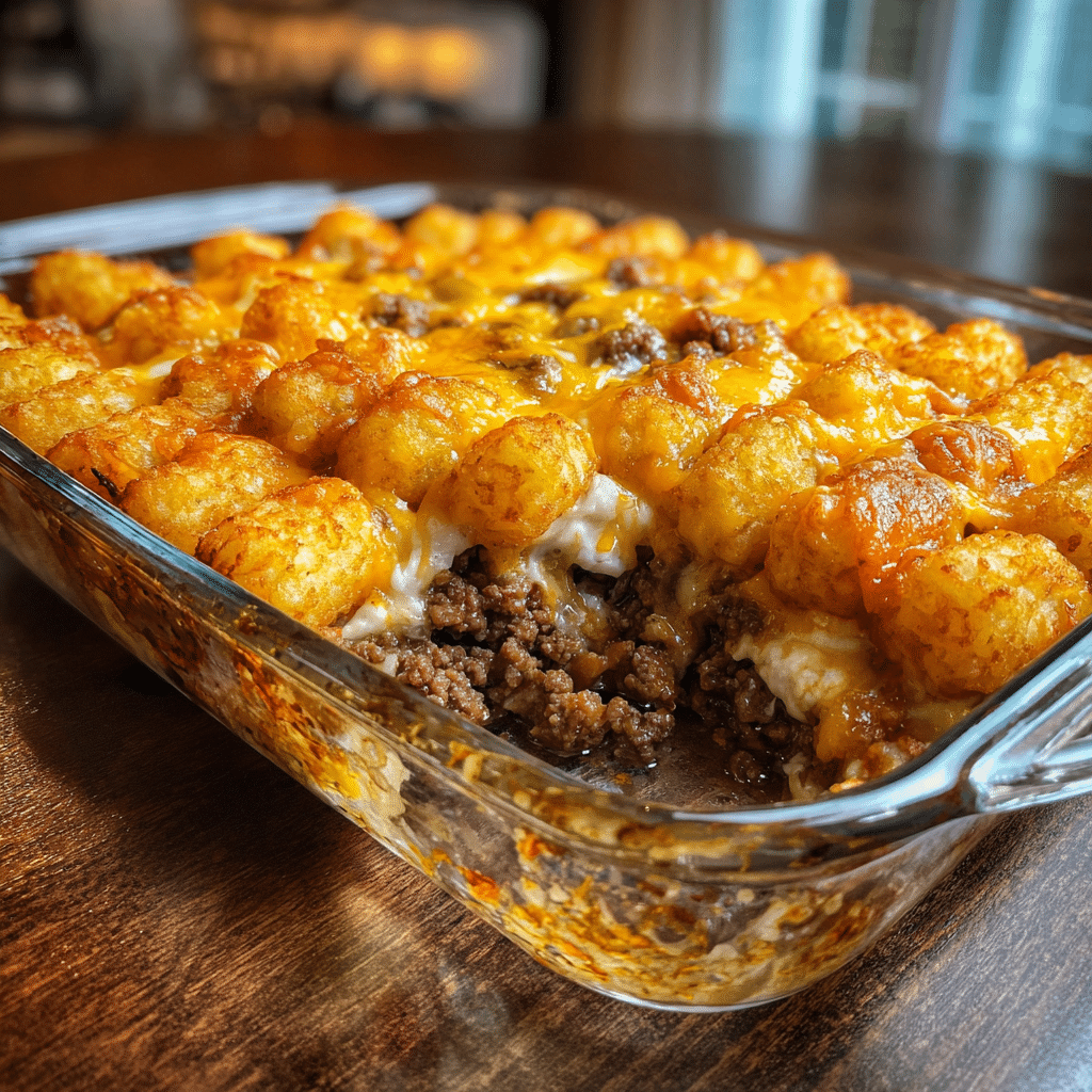 Chili Cheese Tater Tot Casserole