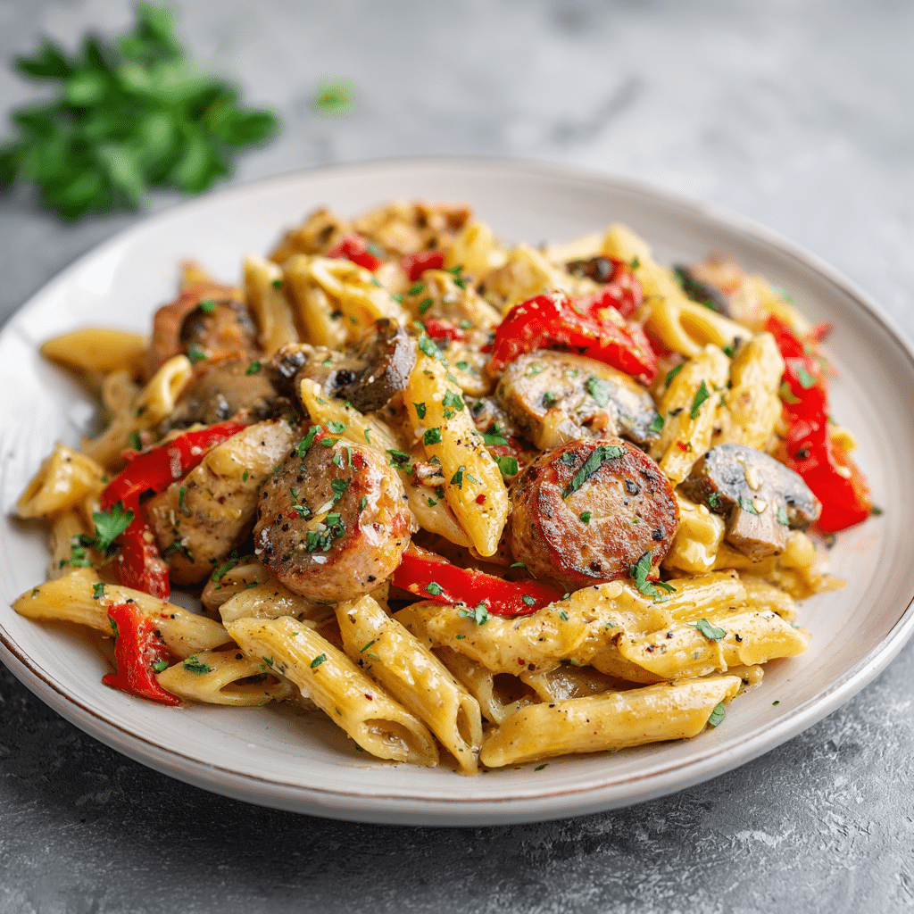 Creamy Cajun Sausage Pasta