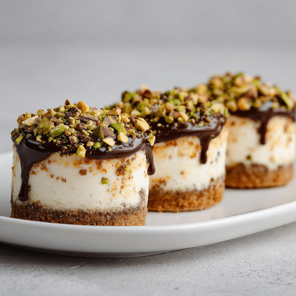 Pistachio Coffee Mini Cheesecakes