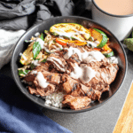 Grilled Steak Bowl with Creamy Herb Sauce