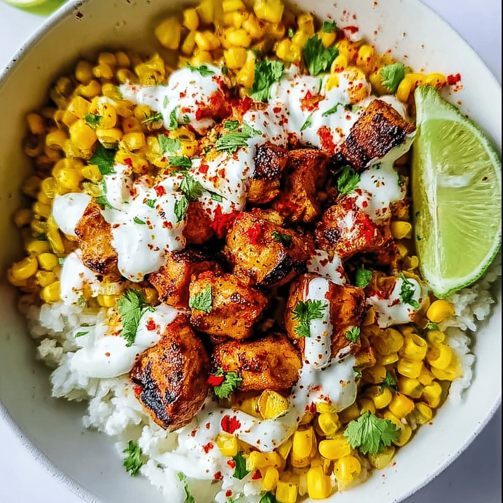 Street Corn Chicken Rice Bowl
