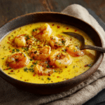 wolfask a bowl of shrimp and cream soup a golden yellow liqui 3caf360b 8f34 42b0 9e44 8f23ac5589c0 0