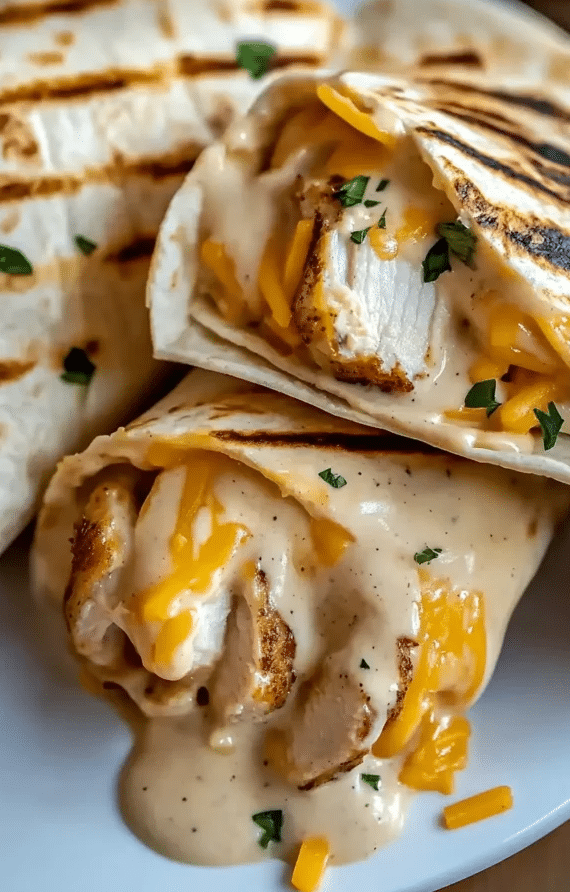 Cheesy Garlic Chicken Wraps 3