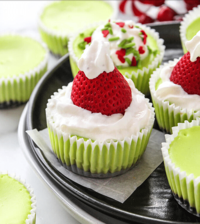 Grinch Mini Cheesecakes