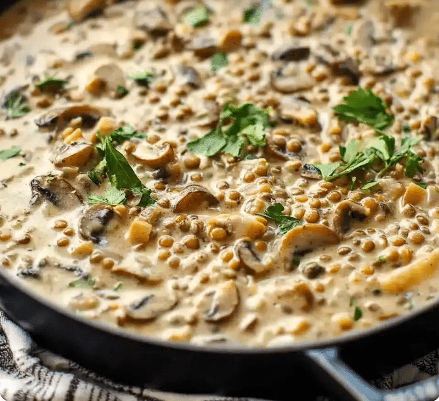 Lentil Mushroom Stroganoff