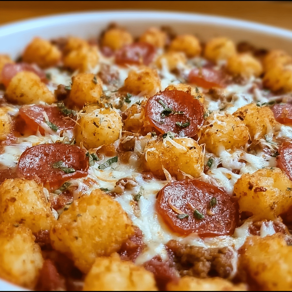 Pizza Tot Casserole
