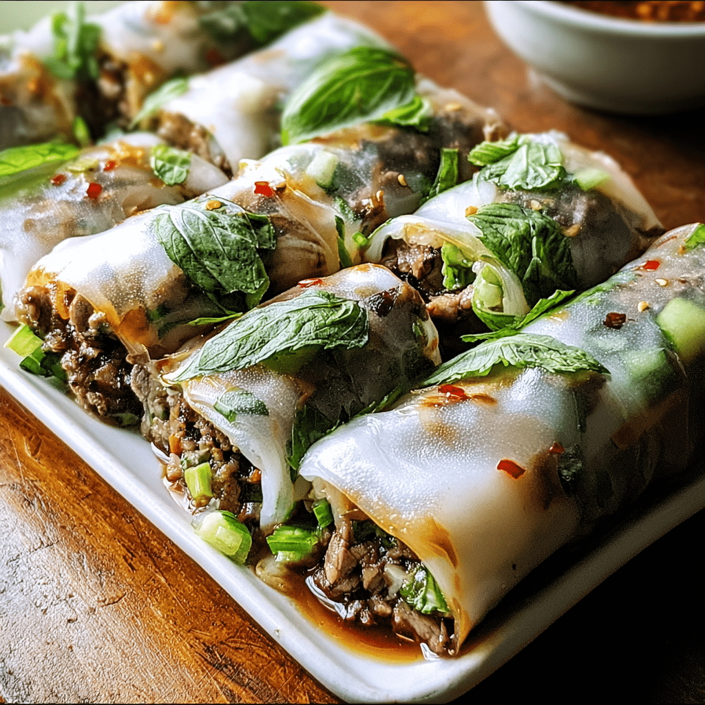 Thai Basil Beef Rolls