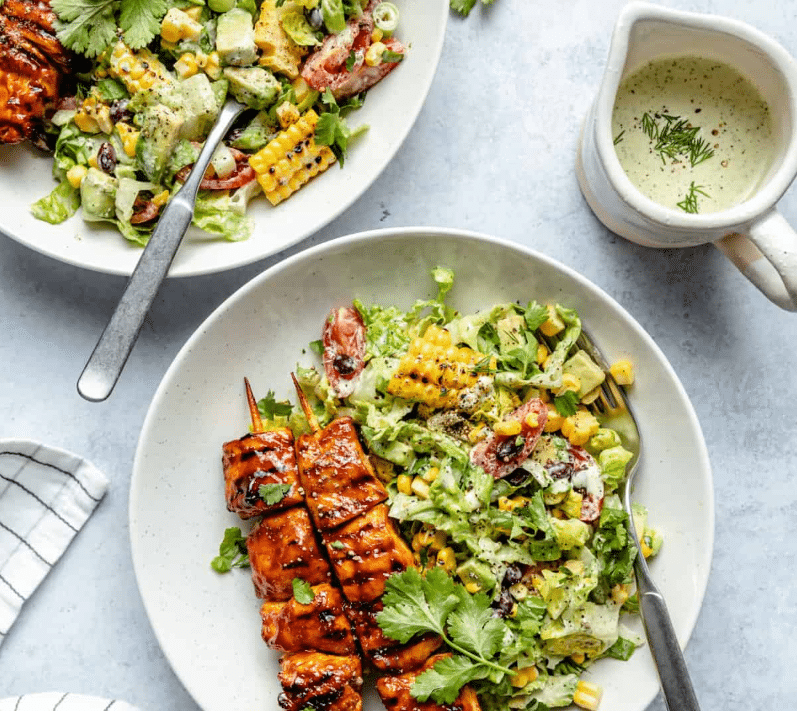 BBQ Chicken Skewer Salad