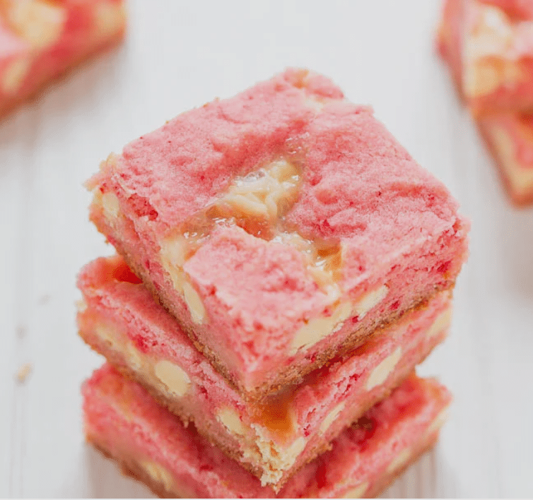 Strawberry White Chocolate Gooey Bars