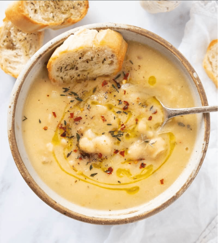 Vegan Garlic Chickpea Soup