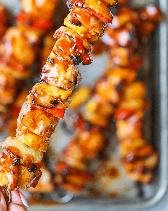 BBQ Pineapple Chicken Kabobs