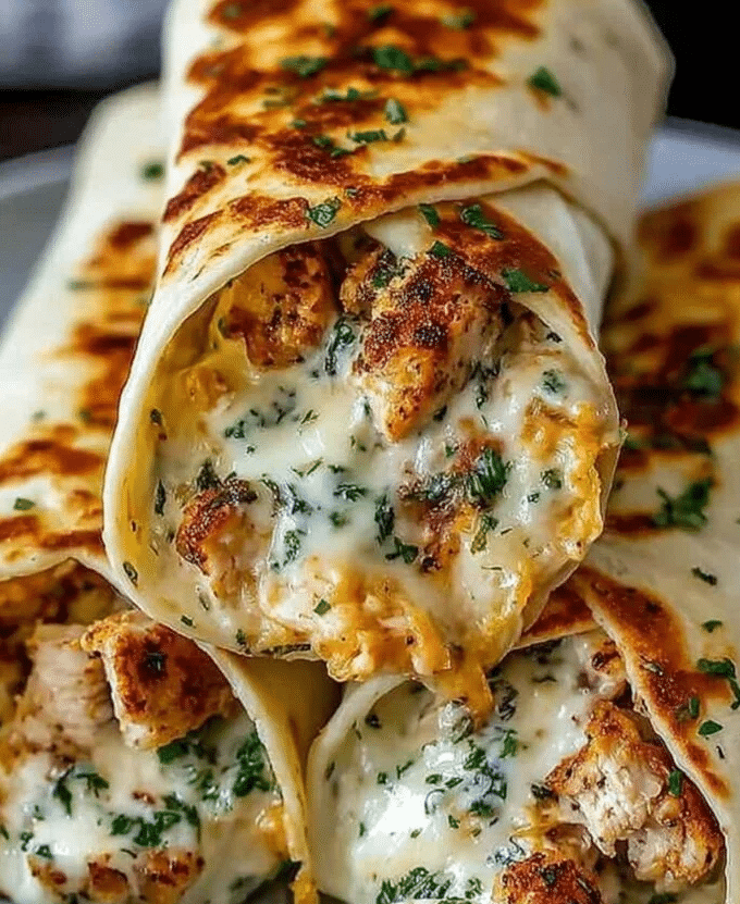 Cheesy Garlic Chicken Wraps 5