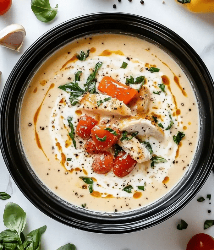 Crock Pot Chicken Parmesan Soup