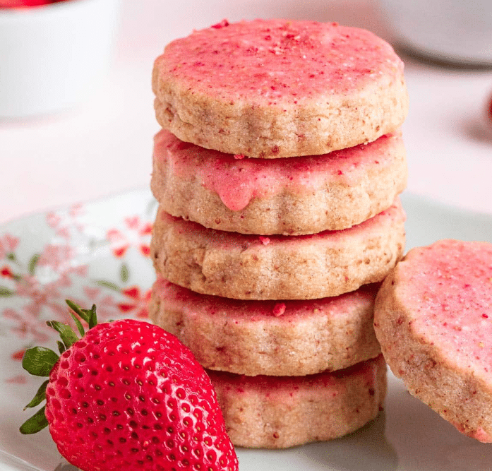 Strawberry Shortbread Cookies