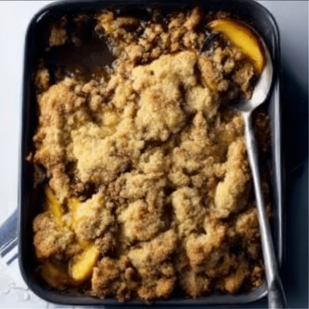 Cookie Crusted Peach Cobbler