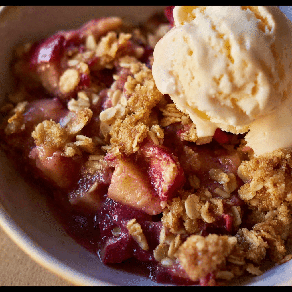 Easy Apple Rhubarb Crisp
