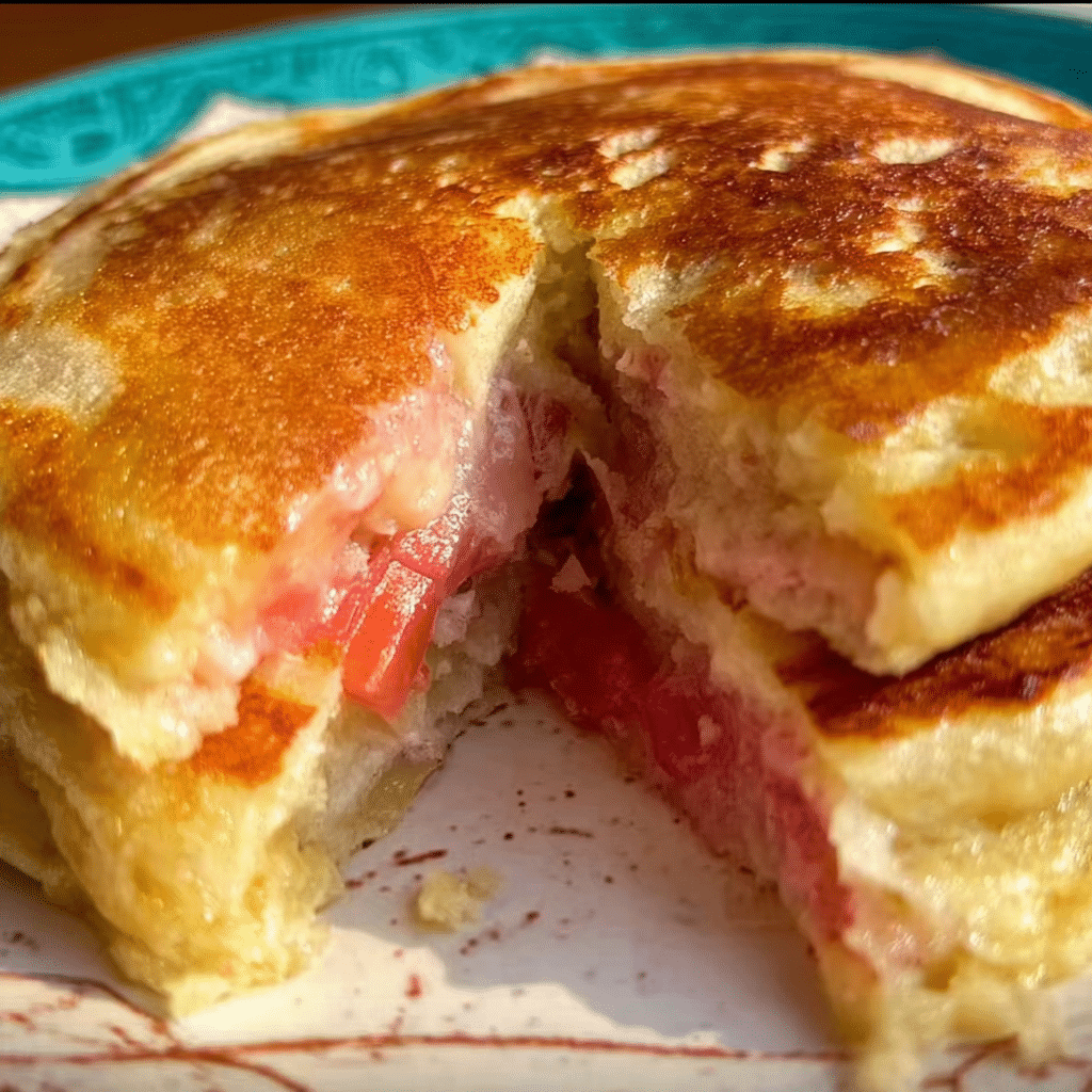 Fluffy Rhubarb Pancakes