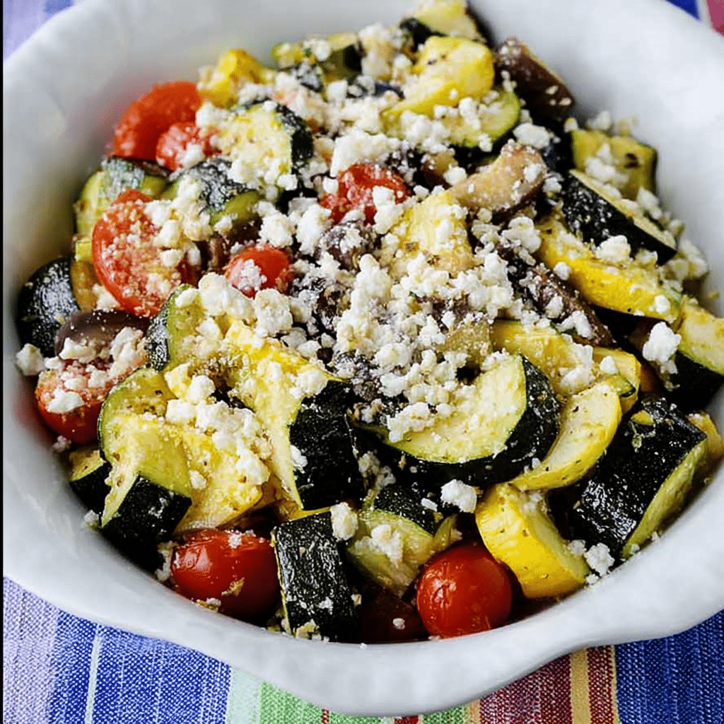 Grilled Zucchini Greek Salad