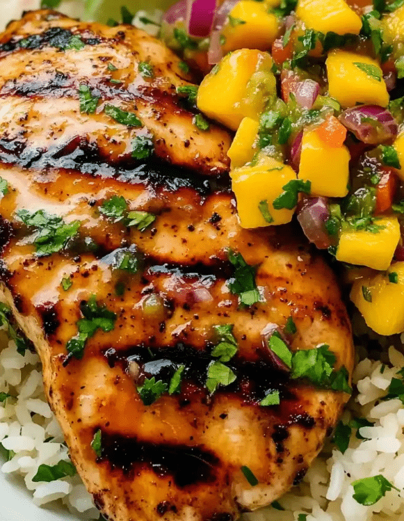 Honey Lime Chicken Mango Salsa