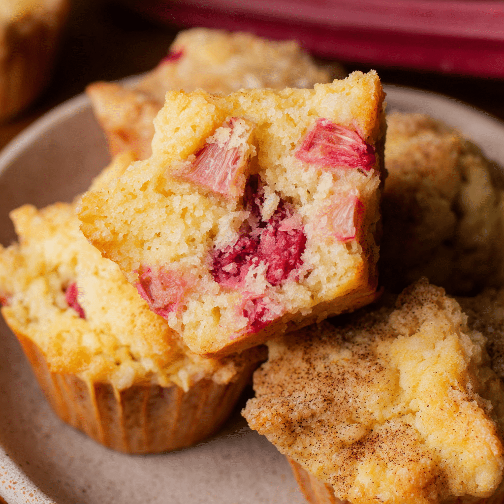 Rhubarb Sour Cream Muffins