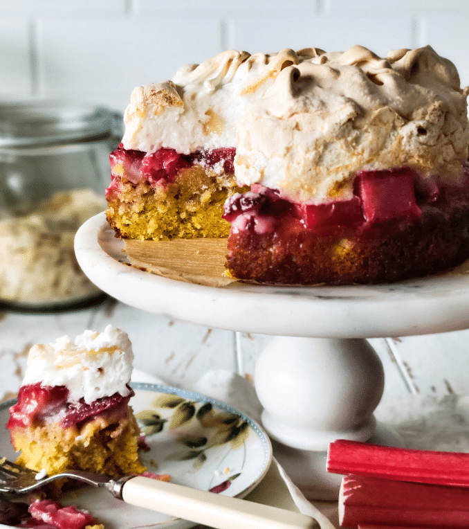 Strawberry Rhubarb Louise Cake