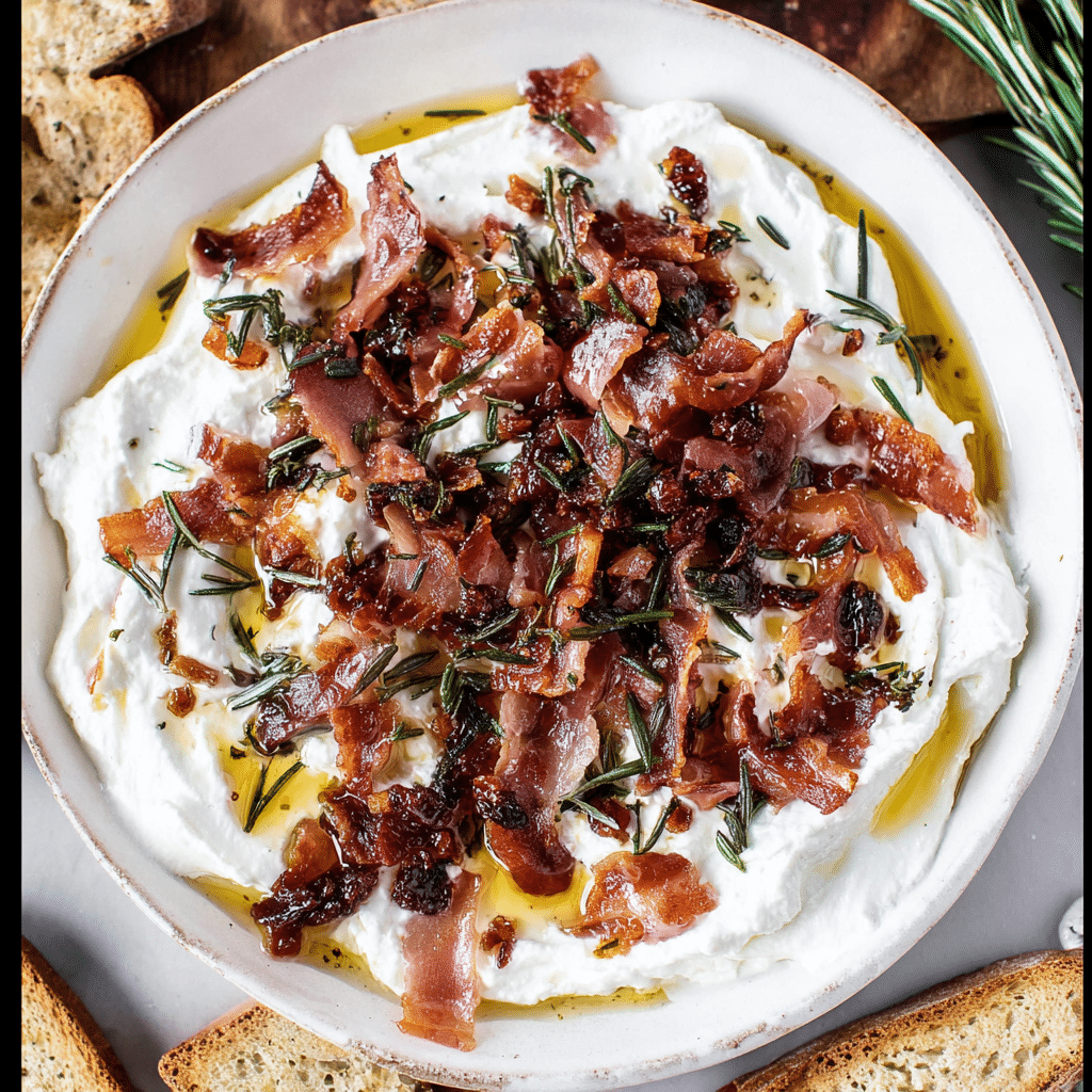 Whipped Goat Cheese with Bacon and Dates