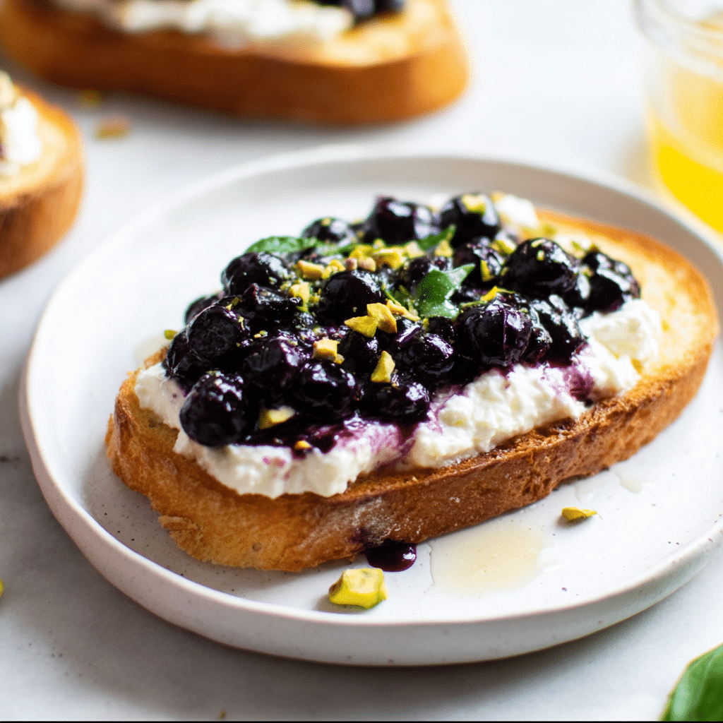 Blueberry Whipped Ricotta Toast
