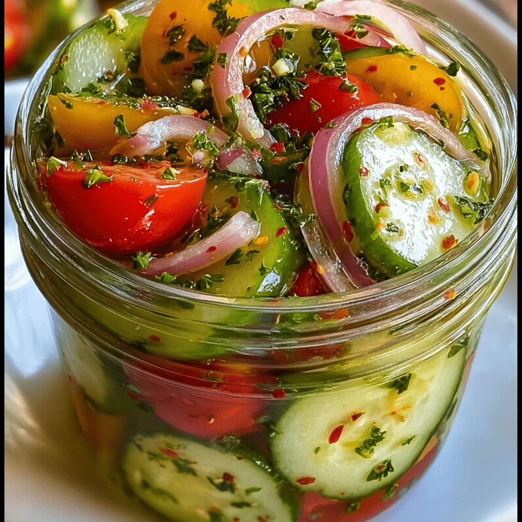 Marinated Cucumbers Onions Tomatoes