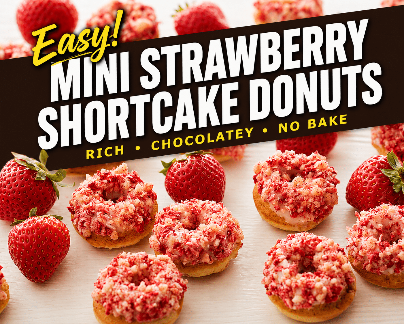 Mini Strawberry Shortcake Donuts