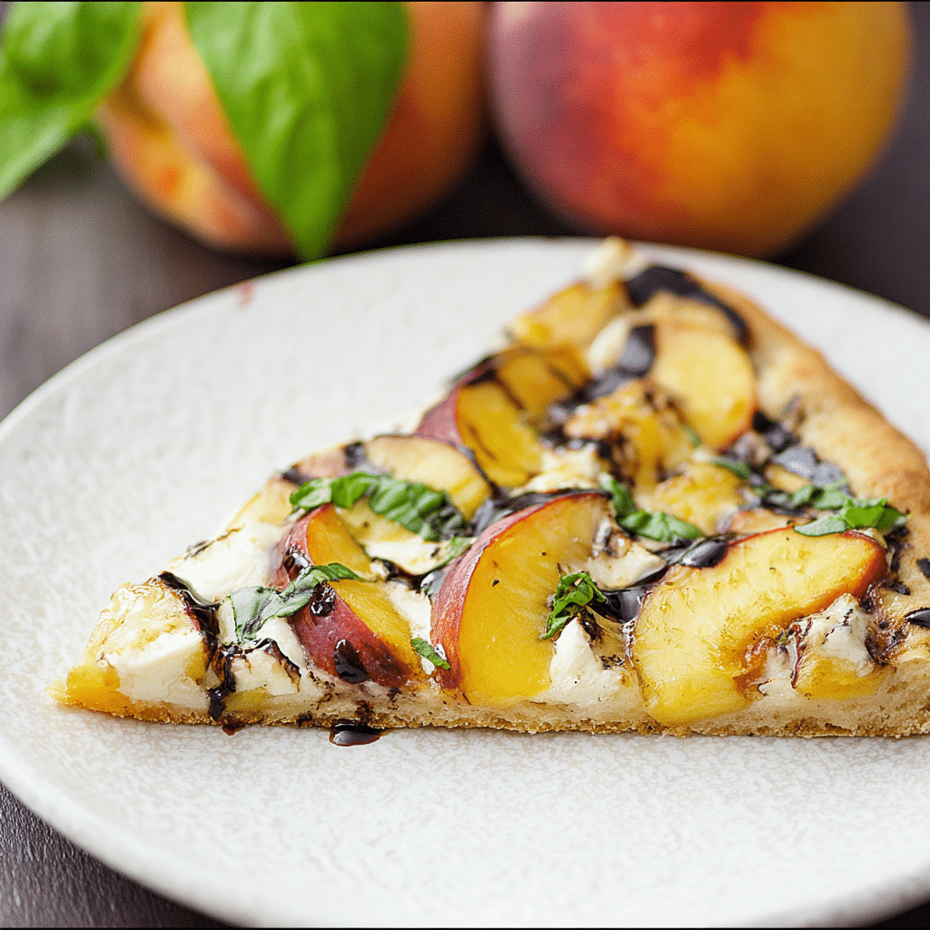 Peach Basil Naan Bread Pizza