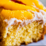 Peach Cake with Brown Sugar Frosting