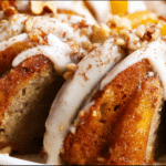 Peach Cobbler Pound Cake with Frosting