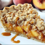 Caramel Crumble Peach Pie