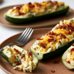 Jalapeno Popper Zucchini Boats