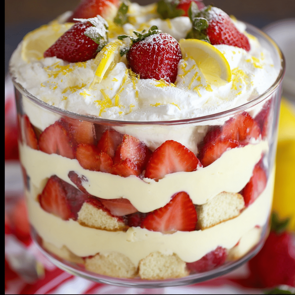 Lemon Strawberry Trifle