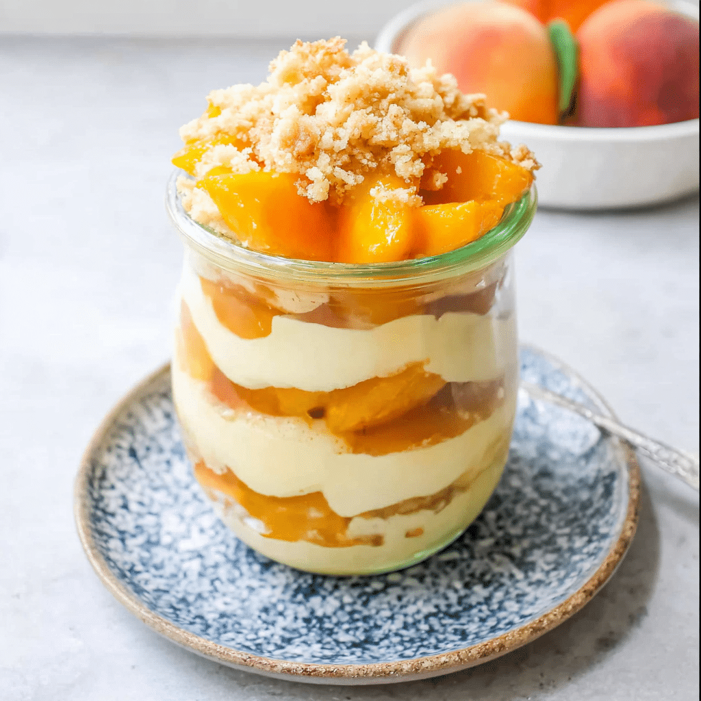 Peach Crisp Pudding