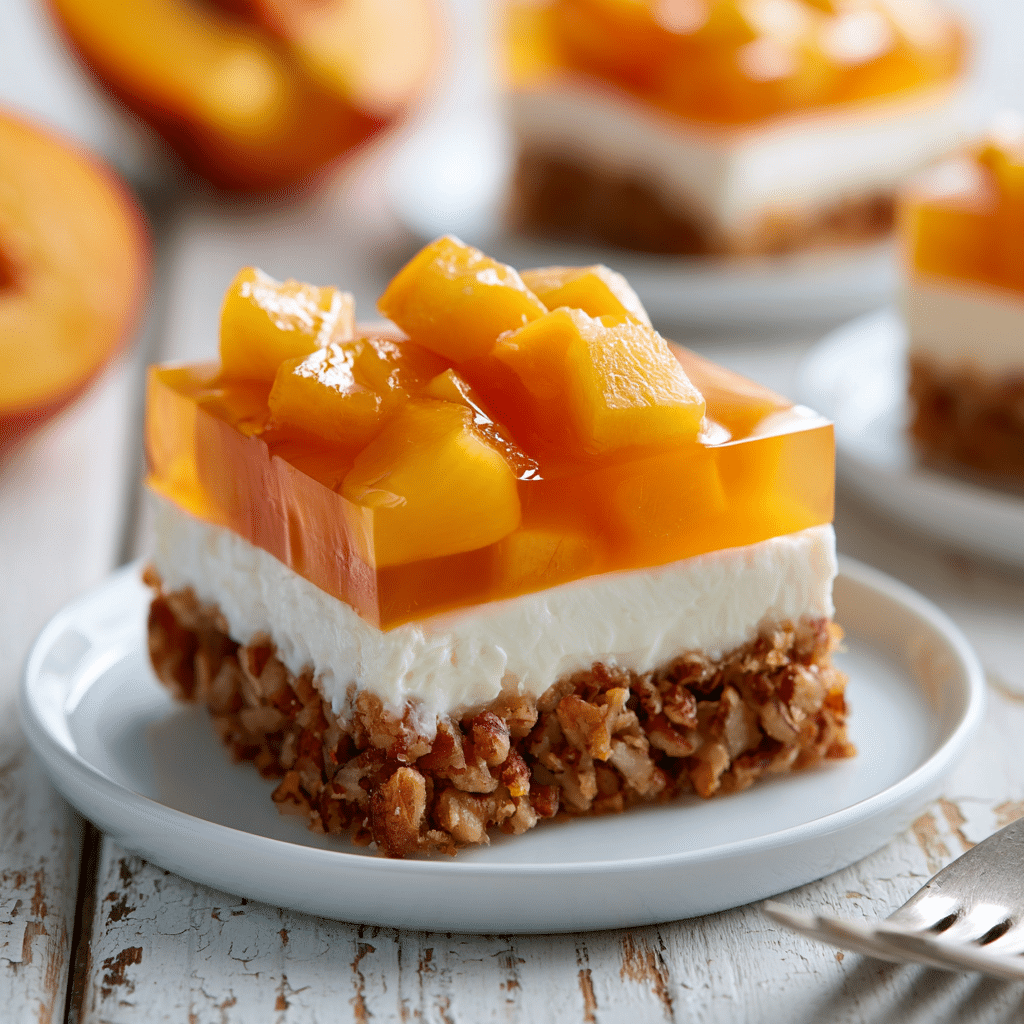 Peach Pretzel Salad Dessert