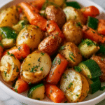 Roasted Potatoes Carrots Zucchini