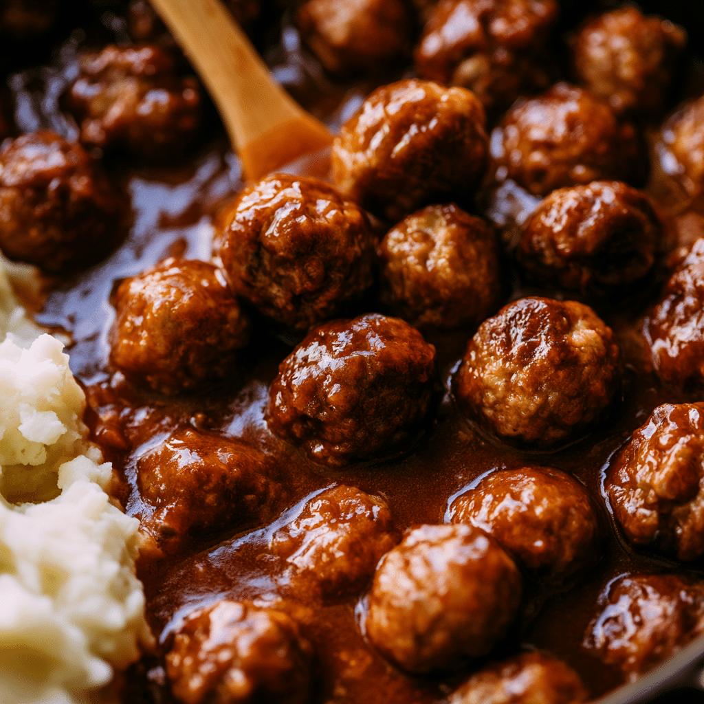 Slow Cooker Salisbury Steak Meatballs 3