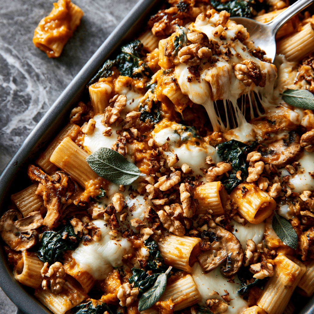 Cheesy Pumpkin Pasta Bake