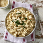 Crockpot Garlic Parmesan Chicken Pasta
